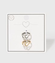 New Look 2 Pack Gold and Silver Best Friend Heart Rings
